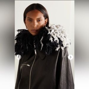 Dries van Noten Large Black and White Knit scarf